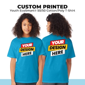 Personalized Youth Logo Shirt, Custom Printed Youth PolyCotton T-Shirt, Kids Custom Shirt, Custom Kids Tee, Custom Youth Tee, Gift For Kids