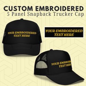 Personalized Custom Embroidered Trucker Hat - Custom Embroidery Logo - Design your own - Personalize Your Hat - Custom Cap - Mesh Hat Gifts