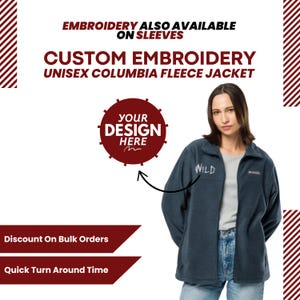 Custom Embroidery Pocket Fleece Jacket, Customized Men&#39;s Monogrammed Logo Fleece Jacket, Womens Text Embroidery Zipper Pullover Gift For dad