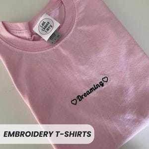 Embroidered Custom Text Unisex T-shirt, Personalized Embroidered Tee, Custom Photo On Tshirt, Customized Embroidered T Shirt Gift For Her