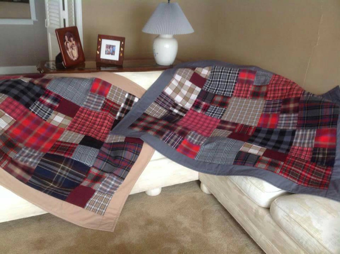 Quilt from shirts Memory Quilt throw blanket from flannel