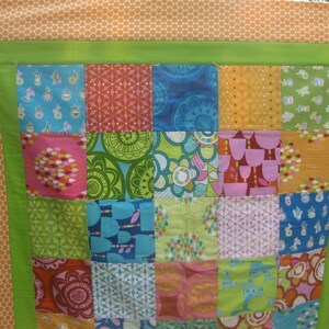 ON SALE: Modern crib lap quilt bright blanket hostess gift aqua lime unisex Summersault image 3