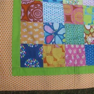 ON SALE: Modern crib lap quilt bright blanket hostess gift aqua lime unisex Summersault image 2