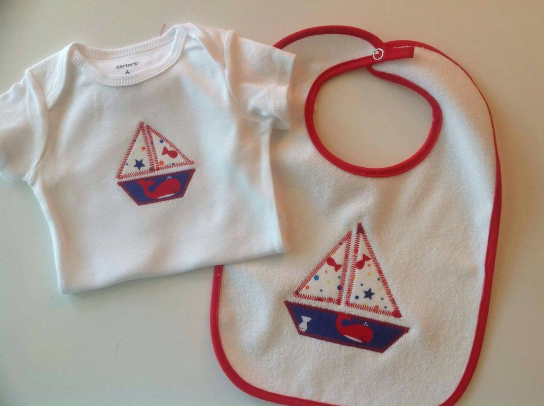 nautical-baby-gift-sailboat-onesie-bodysuit-and-bib-sailor-whale-etsy