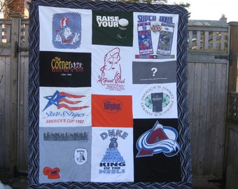 T SHIRT MEMORY Quilt  - upcycled, repurposed tee shirts into a quilt, sorority, band, any combination dear to you - Custom Order