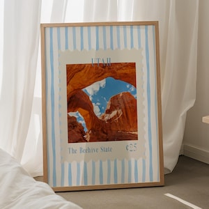 Utah Print Stamp Wall Art Utah Red Rock Art Utah Instant Download UT Stamp Digital Print Utah Poster UT Print Utah Red Rock Print
