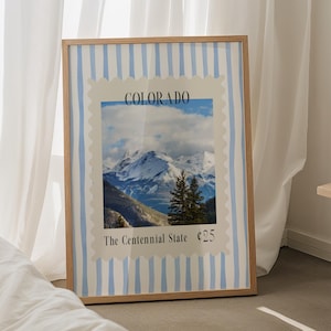 Colorado Print Stamp Wall Art Mountains Colorado Art Colorado Instant Download CO Stamp Digital Print Colorado Poster CO Print Denver