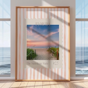Florida Print Stempel Wand Kunst Florida Kunst Florida Instant Download FL Stamp Digitaldruck Florida Poster FL Print