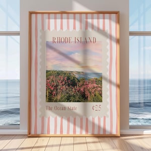 Arte mural con sello de Rhode Island, arte de Rhode Island, Nueva Inglaterra, descarga instantánea, impresión digital con sello de RI, póster de Rhode Island, impresión de RI