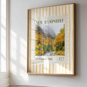 Impresión de sellos de New Hampshire, arte de pared, arte de New Hampshire, Nueva Inglaterra, descarga instantánea, impresión digital de sellos de NH, póster de New Hampshire, impresión de NH