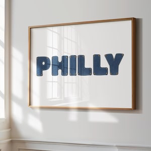 Philly Wall Art Philadelphia Instant Download Pennsylvania Digital Print Philadelphia Poster Philly Denim Print