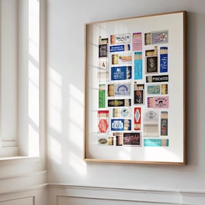 Nashville TN Matchbook Wall Decor Nashville Matchbox Digital Print Nashville Tennessee Favorite Restaurants Bars Poster Nashville