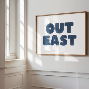 Out East Print The Hamptons Wall Art Hamptons Vintage Print Denim Art Instant Download Long Island Poster Hamptons Coastal Print