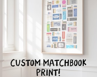 Custom Matchbook Art Print - Personalized Favorite Places Digital Download