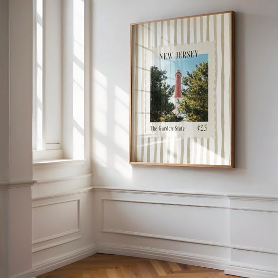 New Jersey Stamp Wall Decor New Jersey Instant Download Jersey