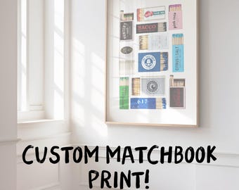 Custom Matchbook Art Print - Personalized Favorite Places Digital Download