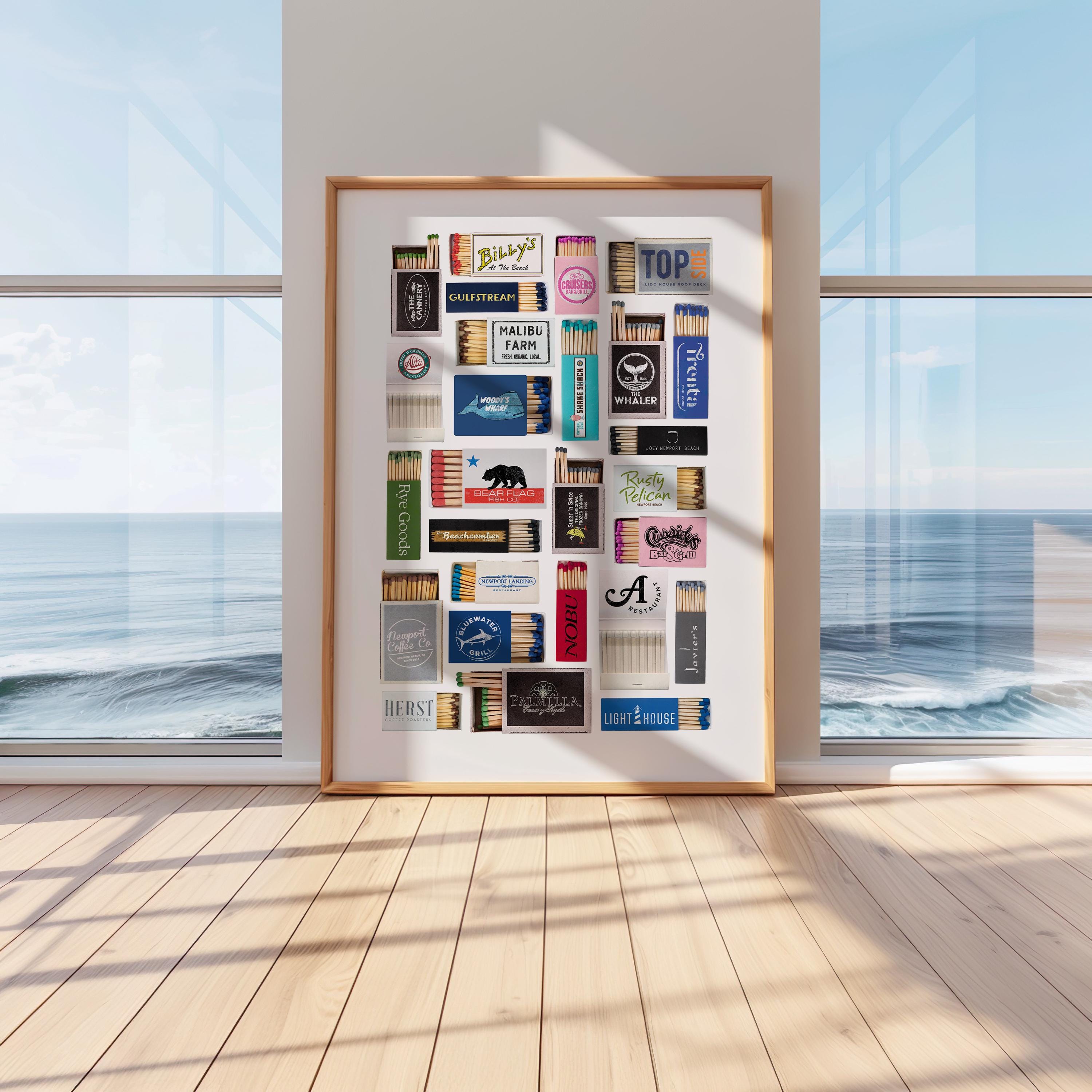 Newport Beach Matchbook Wall Decor California Instant Download Newport Beach Digital Print Matchbox Newport Beach Poster California