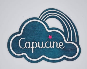 Placa con nombre para habitación infantil, para colocar o colgar, Personalizable