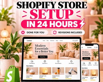 Anpassad Shopify-butiksinstallation på 24 timmar | Mobilklar e-handel (klar för dig)