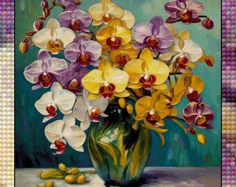 Padrão de ponto cruz pdf de Orquídeas Dignificadas Max Colors