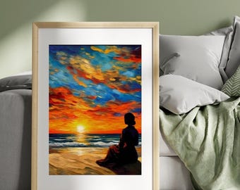 Sunset on the beach cross stitch pdf pattern