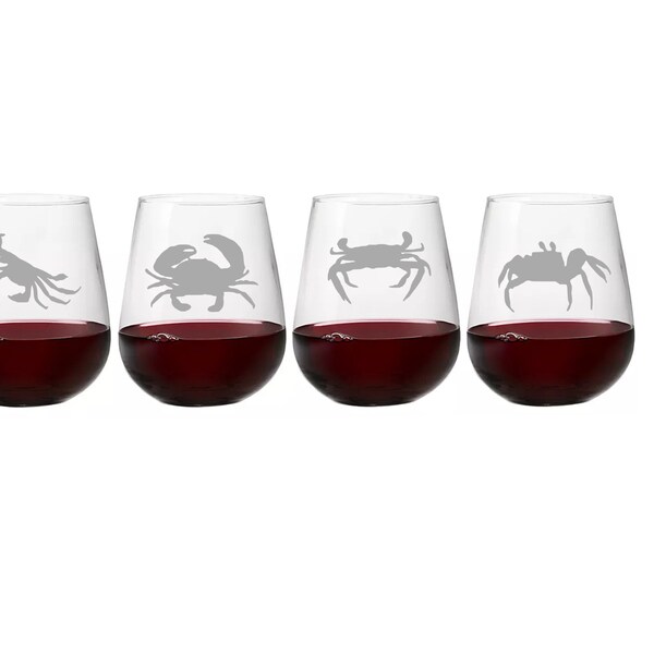 Crab Wine Glass Etsy