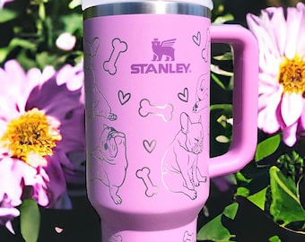Engraved French Bulldog 40 oz Tumbler,Pumpkin Spice Stanley,French Bulldog Lover,Pumpkin Spice Frenchie Tumbler,30 Oz French Bulldog Stanley