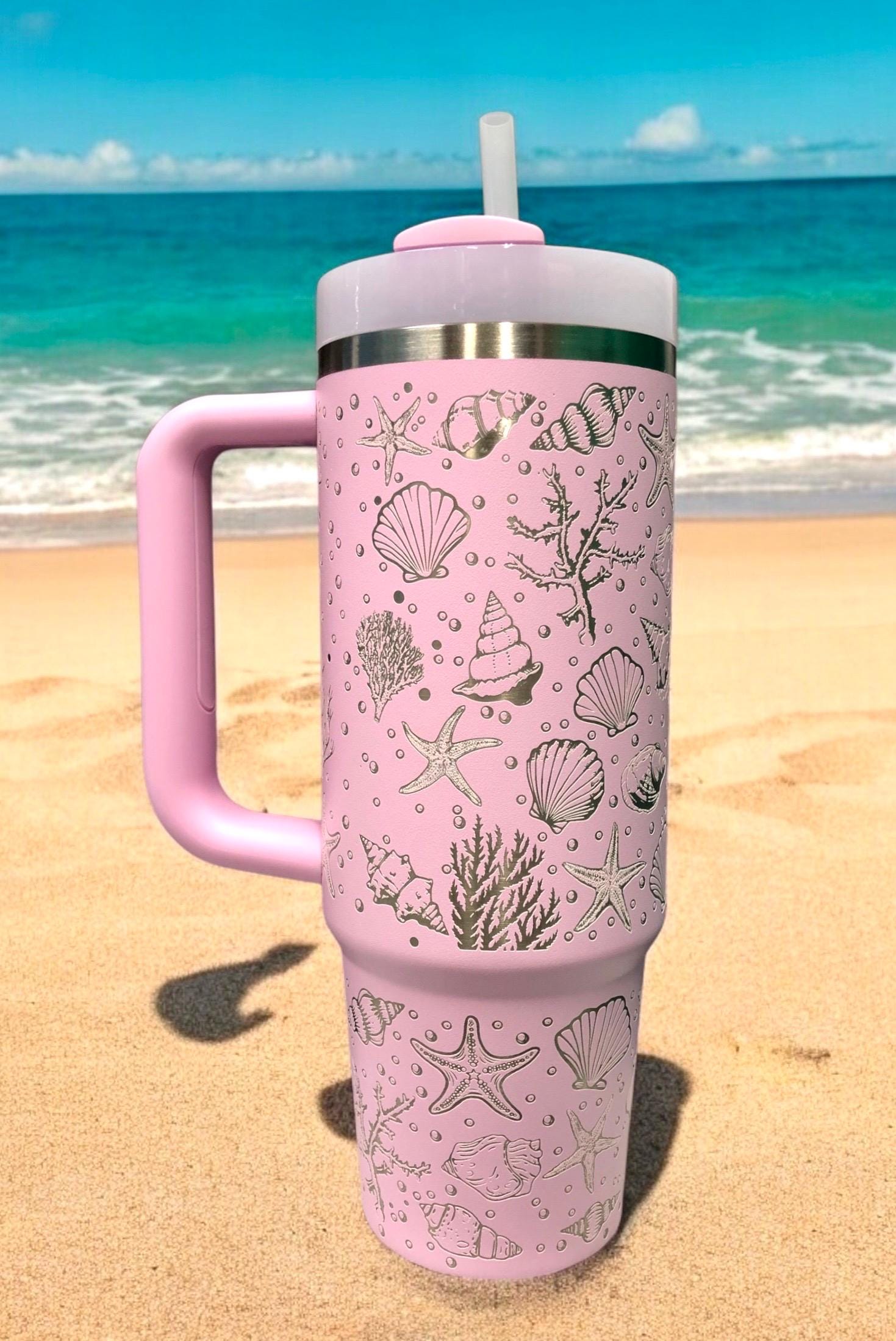 Seashell Engraved Stanley Tumbler 30 or 40 Oz - Etsy