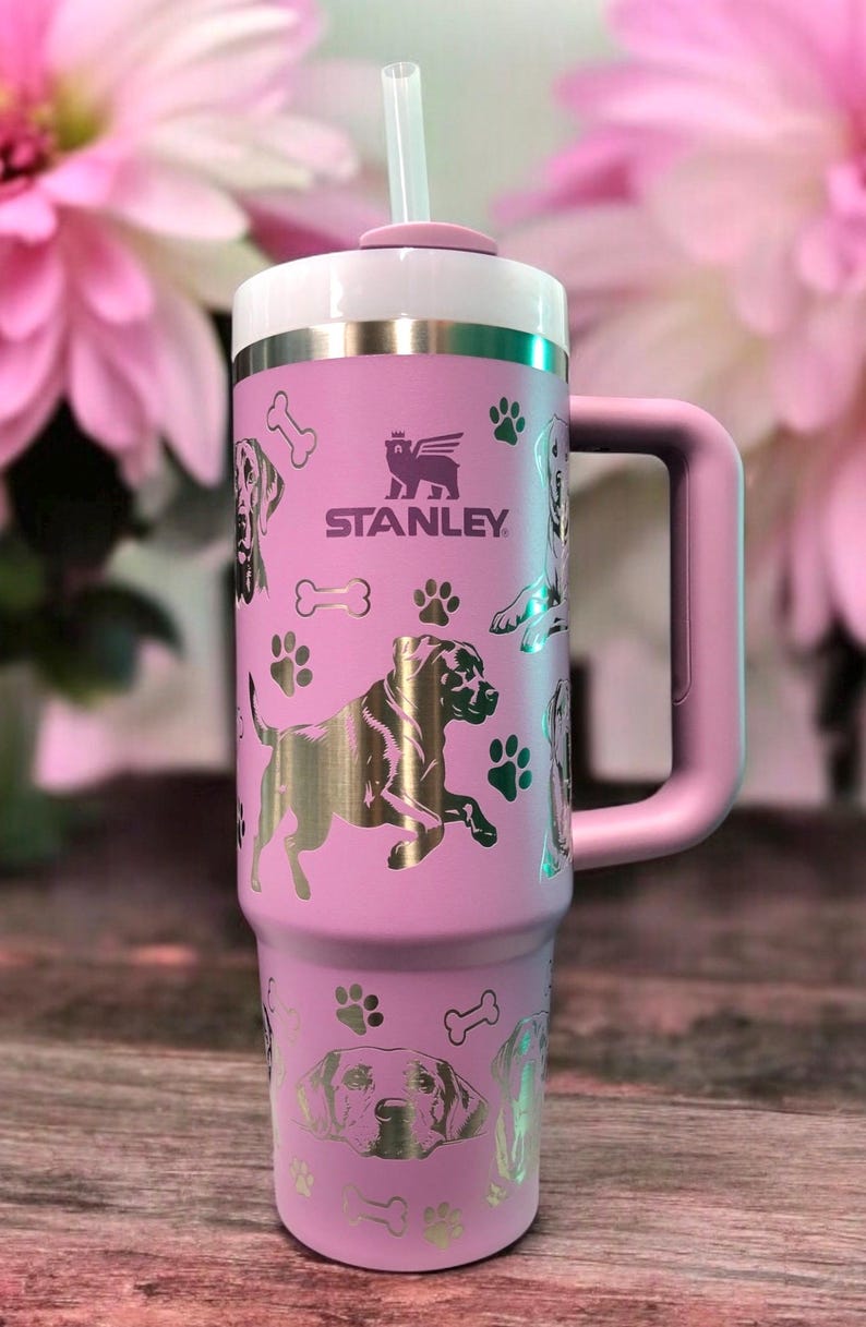 Gobelet Stanley gravé Labrador Retriever de 30 ou 40 oz Lilac