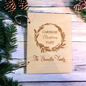 Greeting Card Organizer Christmas Card Keeper Personalized Christmas Card  Book Holiday Card Christmas Card Photo Album Wood 