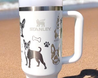 Boston Terrier Engraved 30 or 40 oz Stanley Tumbler