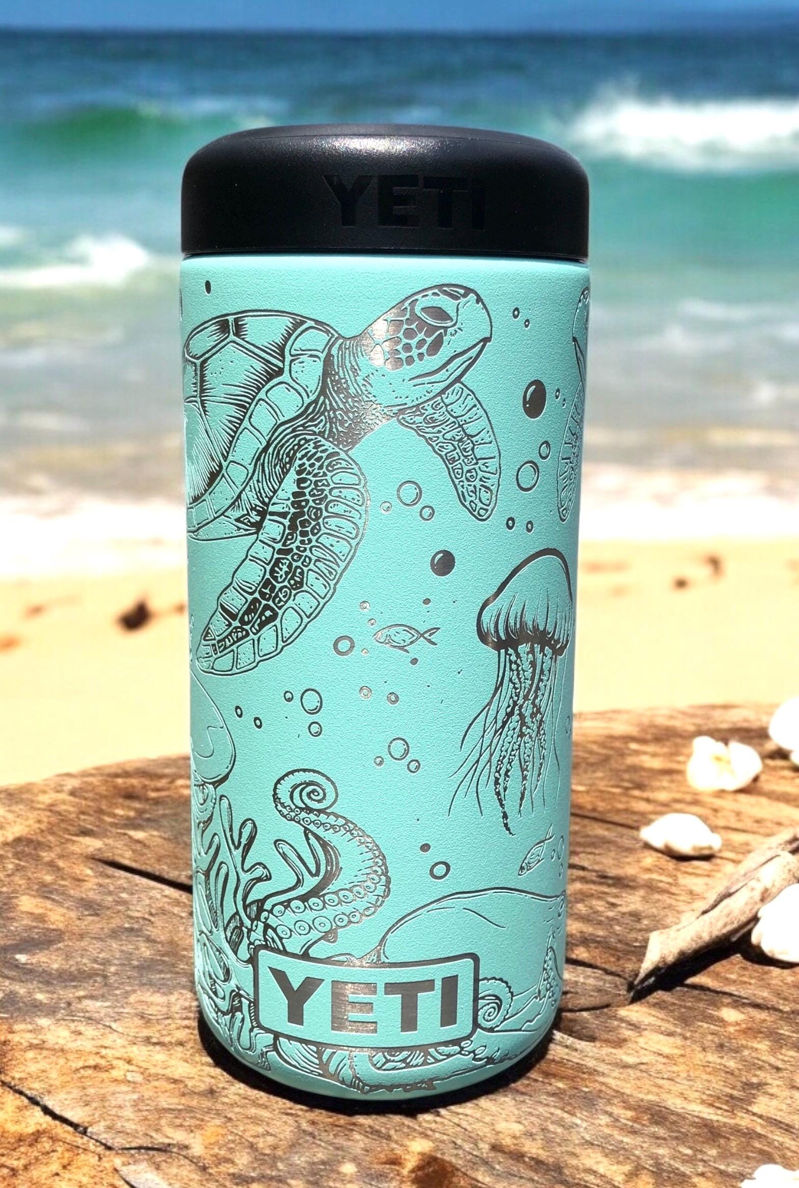 Sea Turtle Engraved YETI 12 Oz Colster Slim Can Cooler,laser