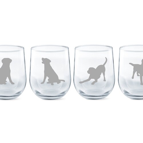 Etched Beagle on Elegant Wine Glass set of 2 Etsy