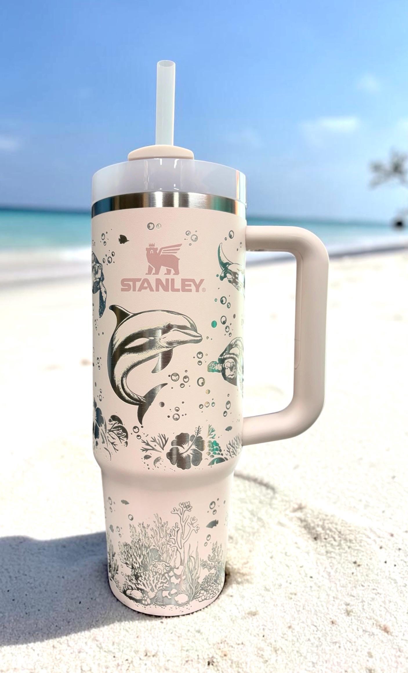 Sea Turtle and Dolphin Engraved Stanley 30 or 40 Oz Tumbler - Etsy