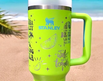 Engraved Margarita Tequila Stanley Tumbler: Funny Beach Cup, 40 Oz