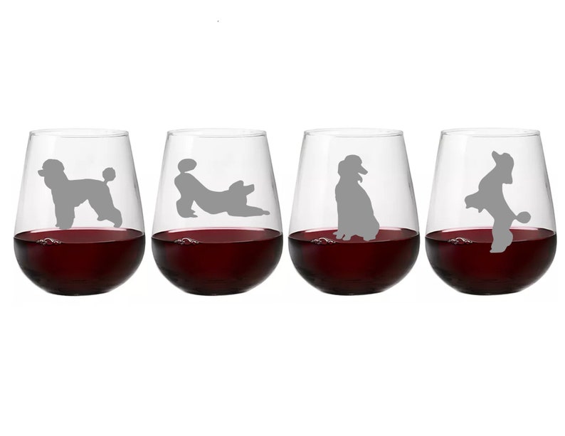 poodle wine glasses