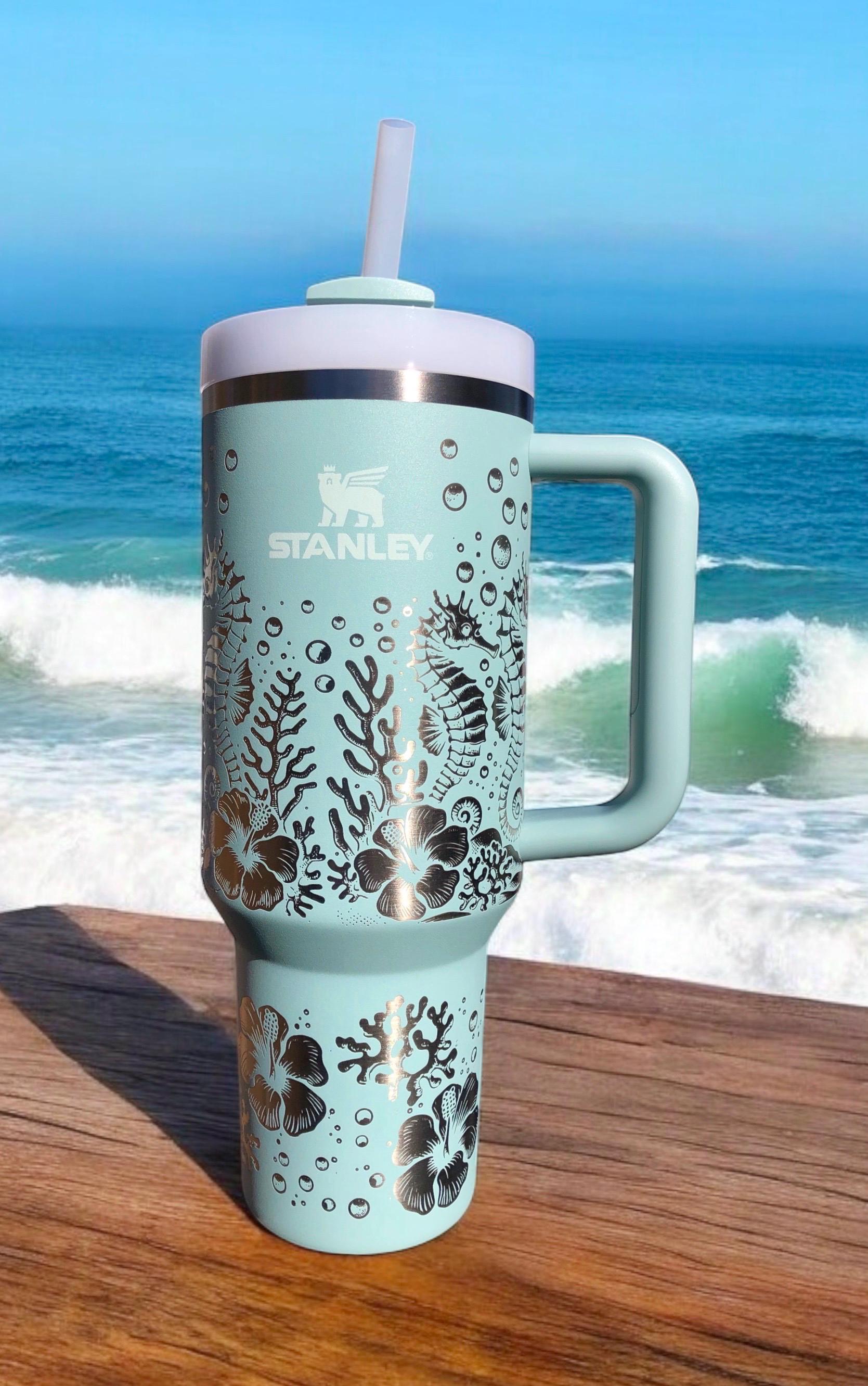 Seahorse & Hibiscus Engraved 30 or 40 Oz Tumbler - Etsy