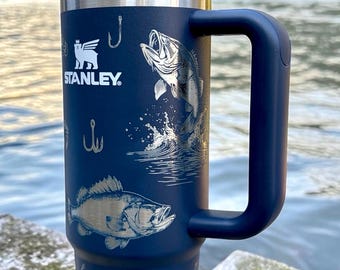 Bass Fishing Engraved 30 or 40 Oz Stanley Tumbler - Etsy