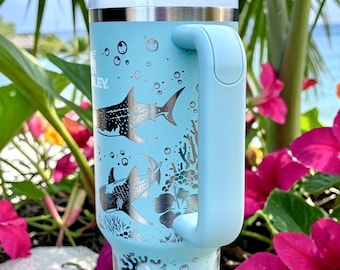 Clearance Whale Shark and Ocean Scene Engraved OOPS Stanley