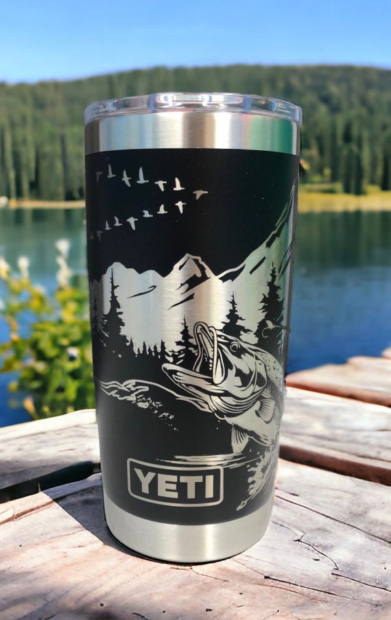 Engraved Fisherman Yeti Tumbler,gift for Dad,bass Fishing 20 Oz  Tumbler,fisherman Gift Idea,fishing Gift for Grandpa, Engraved Hunter Gift 