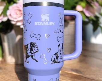 English Bulldog Engraved 30 or 40 oz Stanley Tumbler,English Bulldog 40 Oz Cup,English Bulldogs,Dog Gift,Engraved English Bulldog Stanley