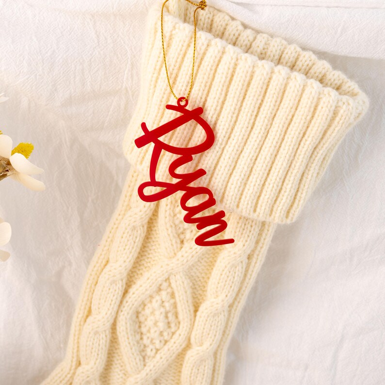 Stocking Name Tags, Personalized Christmas Stocking Tags, Laser Cut