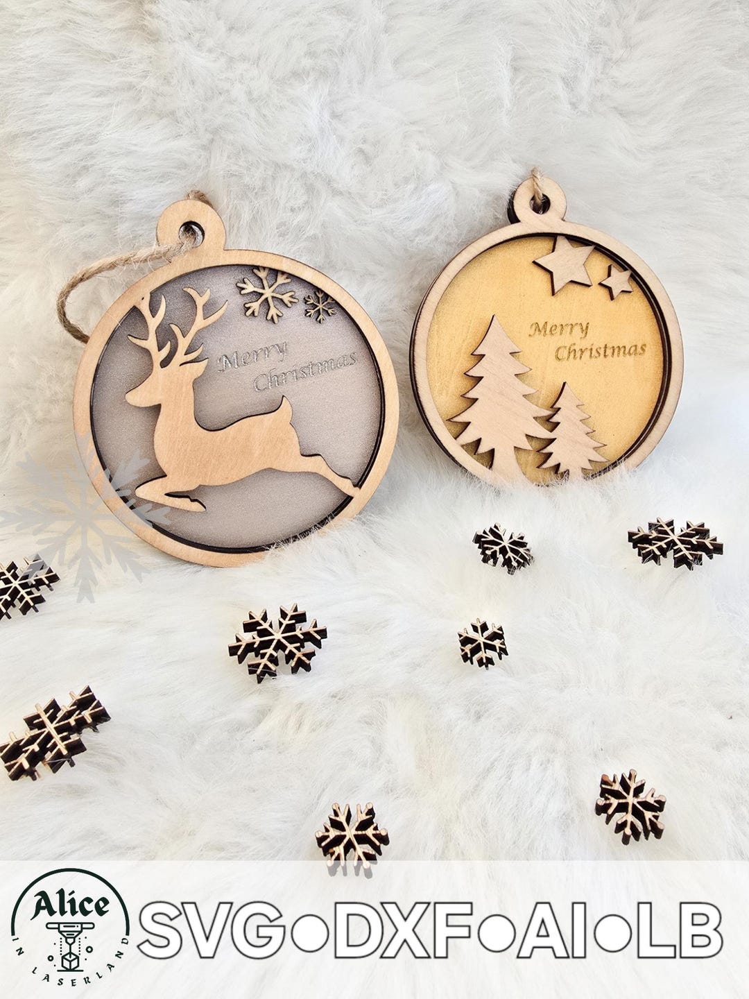 3D Christmas Ornaments SVG Bundle | Laser Cut Files for DIY Layered ...