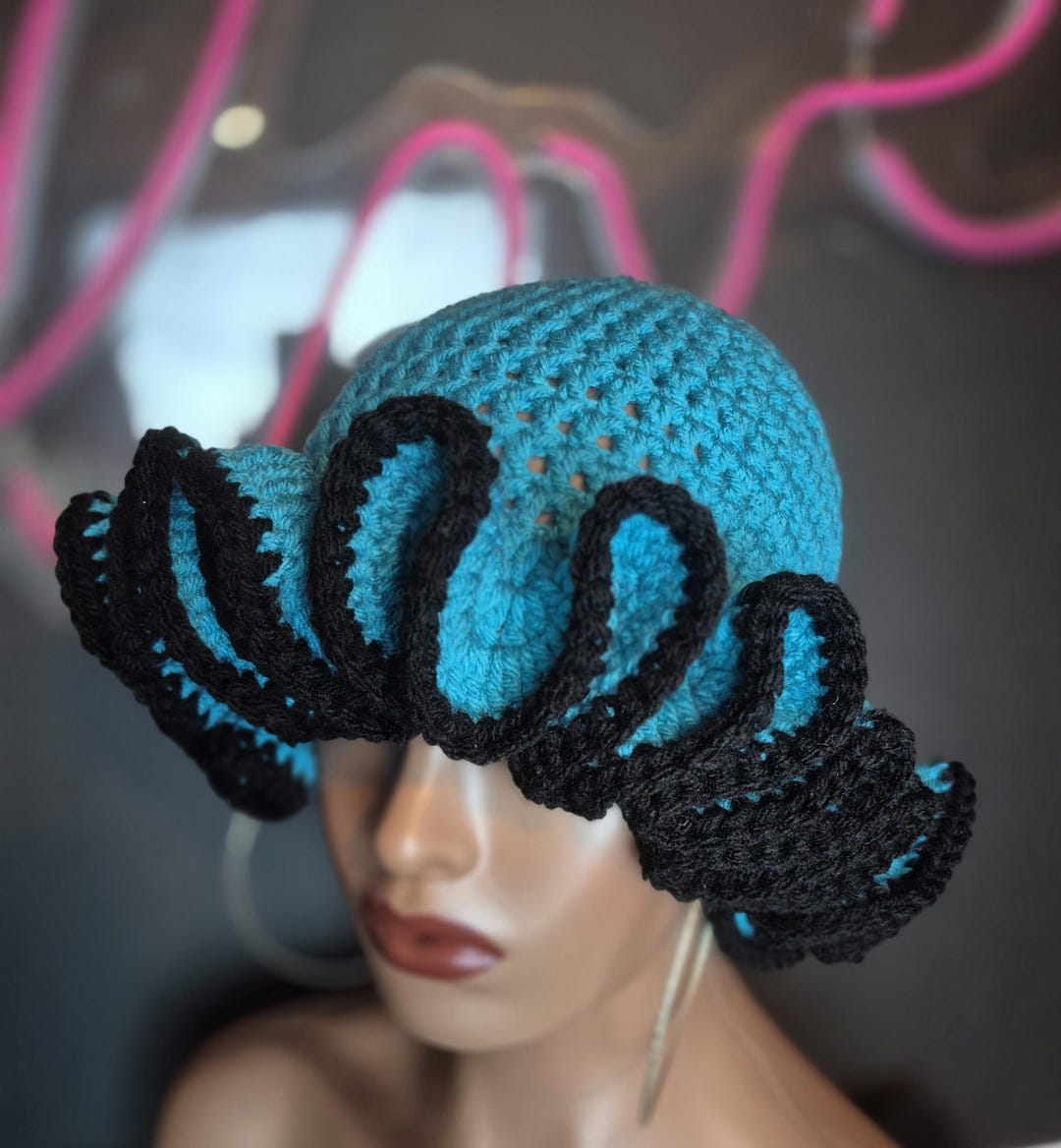 Delta Ruffle Hat Deluxe Handcrafted Crochet Ruffle Hat - Etsy