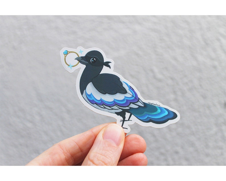 Cute Magpie Thief Sticker | Vinyl Sticker | Phone Sticker | Laptop ...
