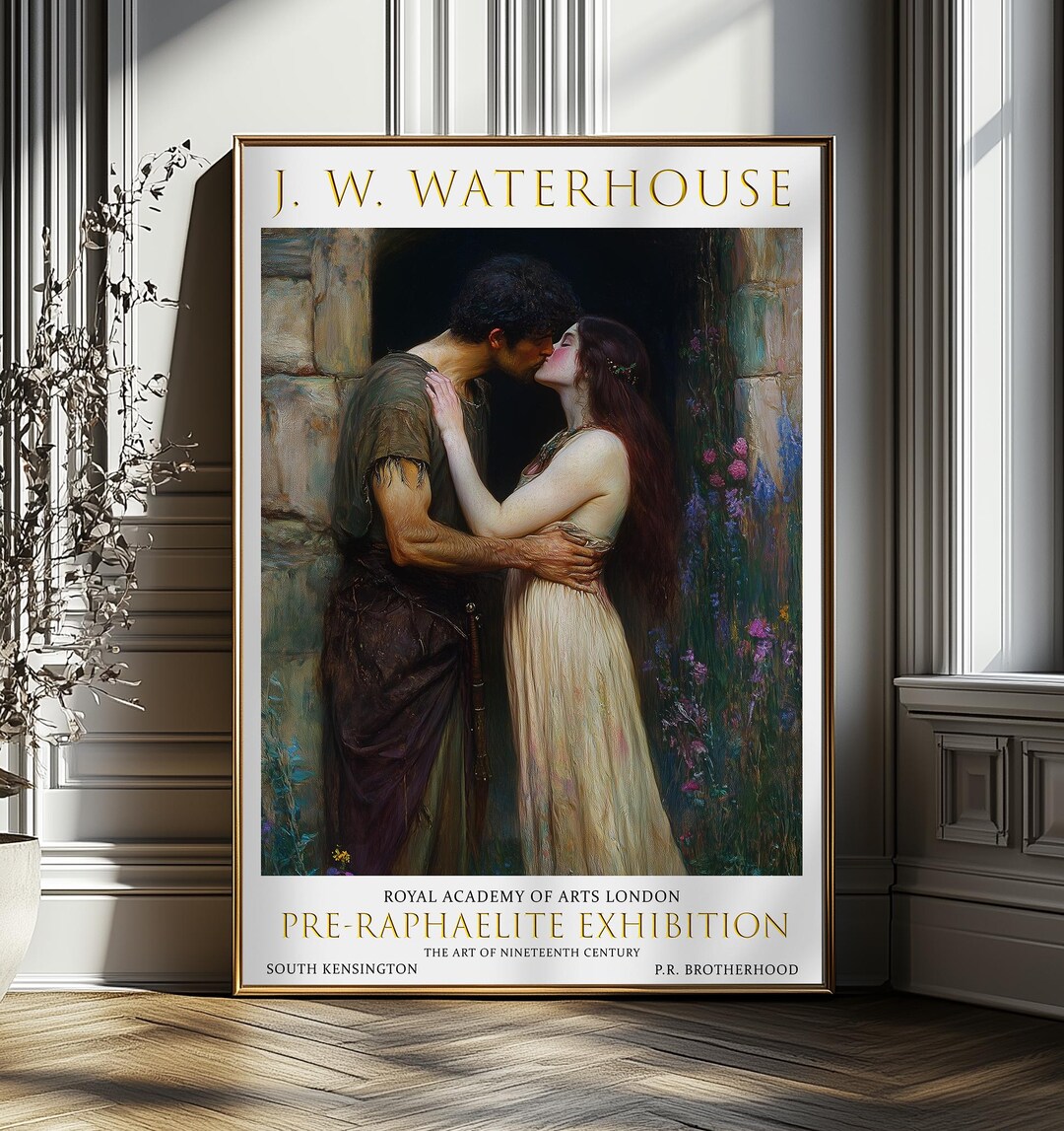 John William Waterhouse the Kiss Print Hades Kisses Persephone, Vintage ...