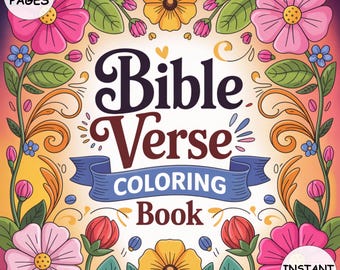 Bible Verse Coloring Book 73 Pages PDF Inspirational Christian Coloring for Kids & Adults Scripture Quotes Instant Download