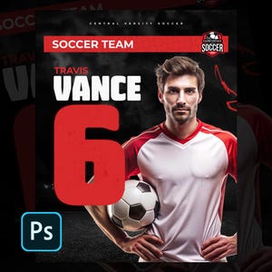 Personalized Soccer Poster Template: Customizable Team Banner (PSD)