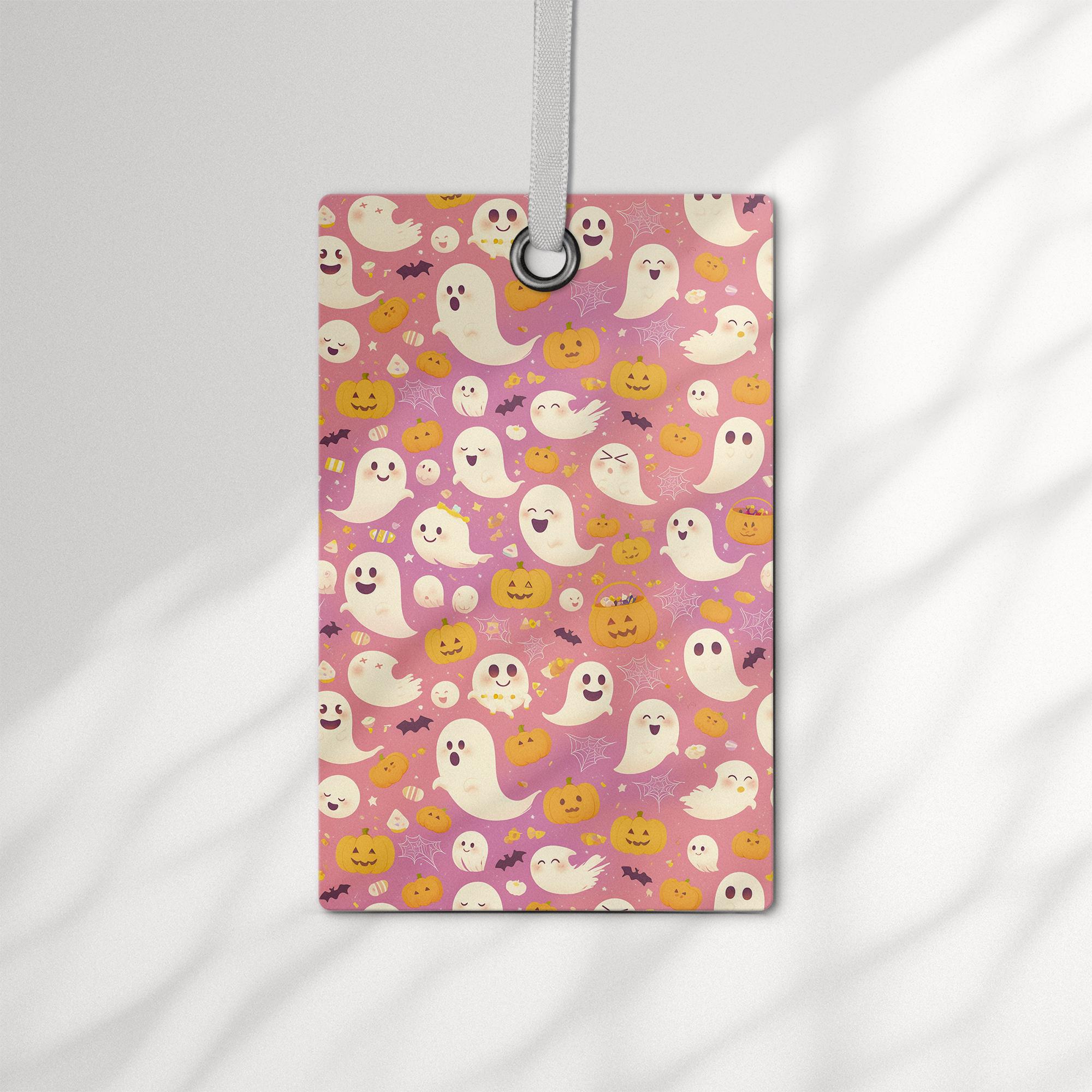 Pastel Halloween Seamless Pattern: Kawaii Ghosts, Pumpkins (PNG Digital ...