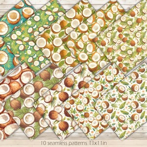 Fondo De Coco Verde Patrón Sin Costuras De Coco Textura De Coco Verde Scrapbooking De Coco Papel Digital De Coco Patrón De Coco Verde